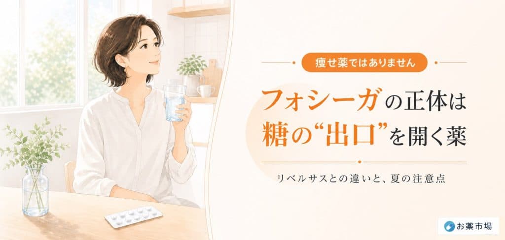 「痩せる」と話題のフォシーガ、正体は糖の“出口”を開く薬|リベルサスとの違いと夏の注意点