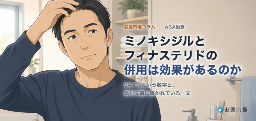 ミノキシジルとフィナステリドの併用は効果があるのか|94.1%という数字と、6か月という線