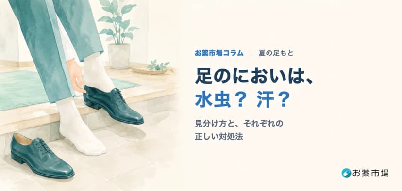 足のにおいの原因は水虫?汗?見分け方と、それぞれの正しい対処法